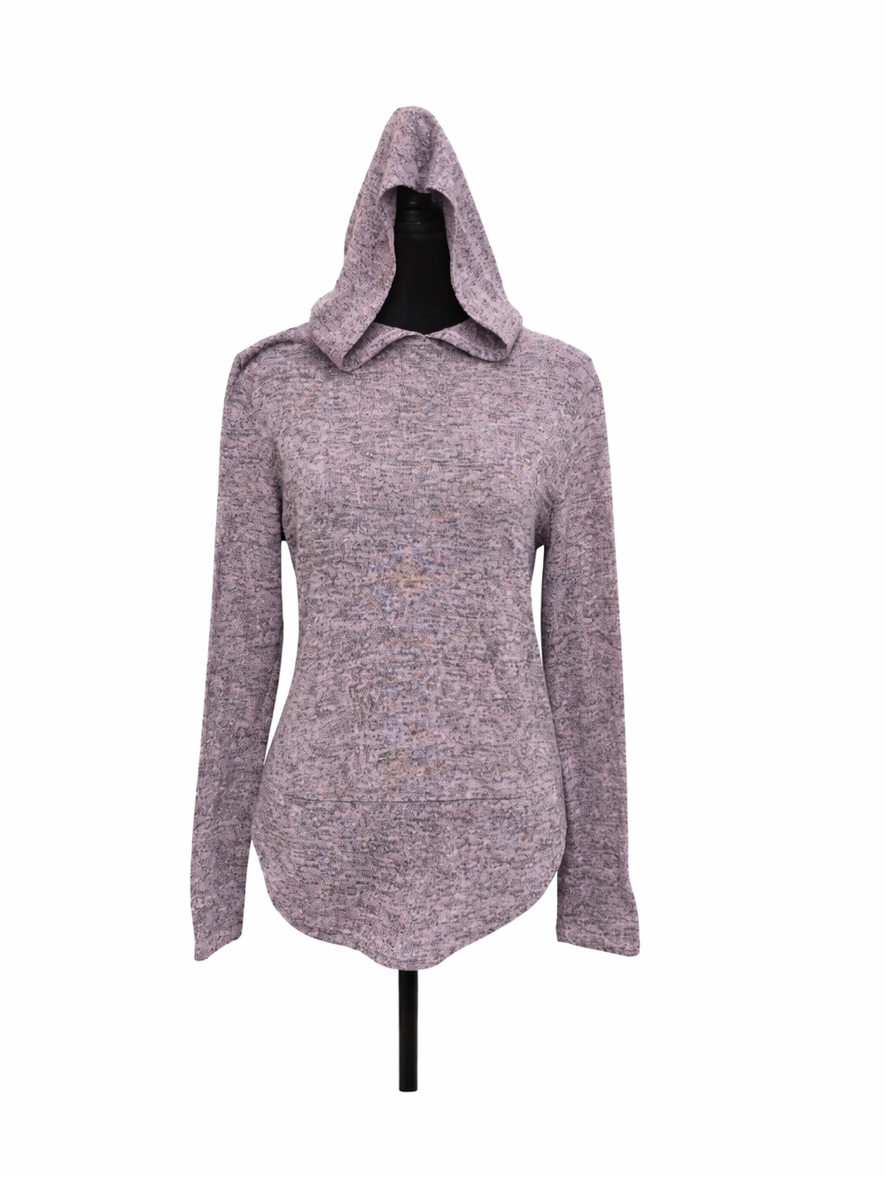 Heathered Periwinkle Hooded Pullover Sweater